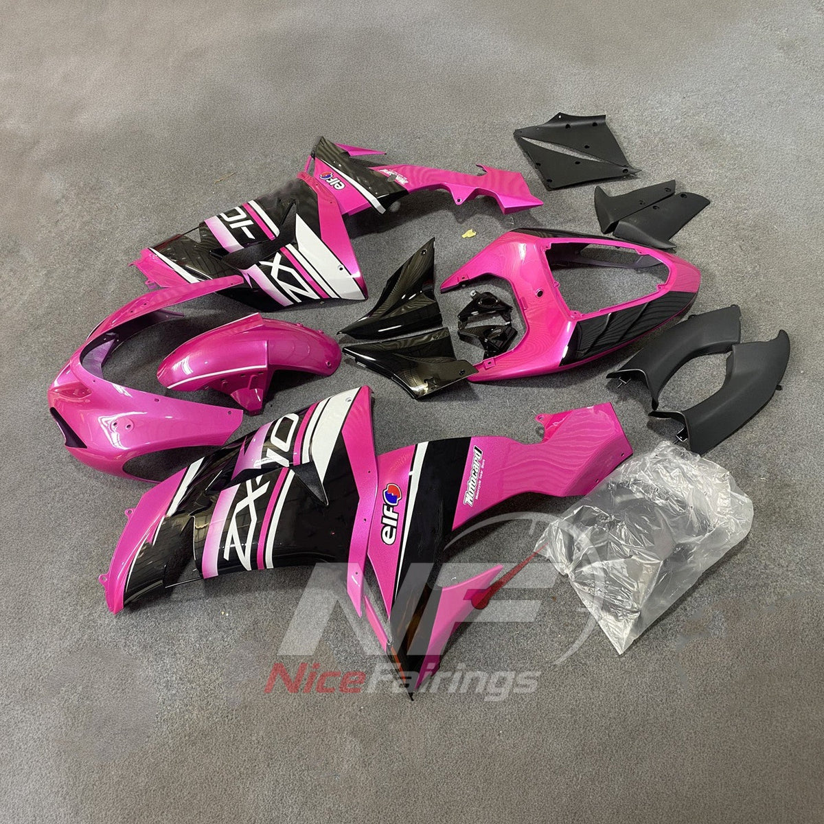 Fairings Kit Fits 2006-2007 KAWASAKI ZX10R - Custom-Painted ABS Plastic | NiceFairings - front angle image