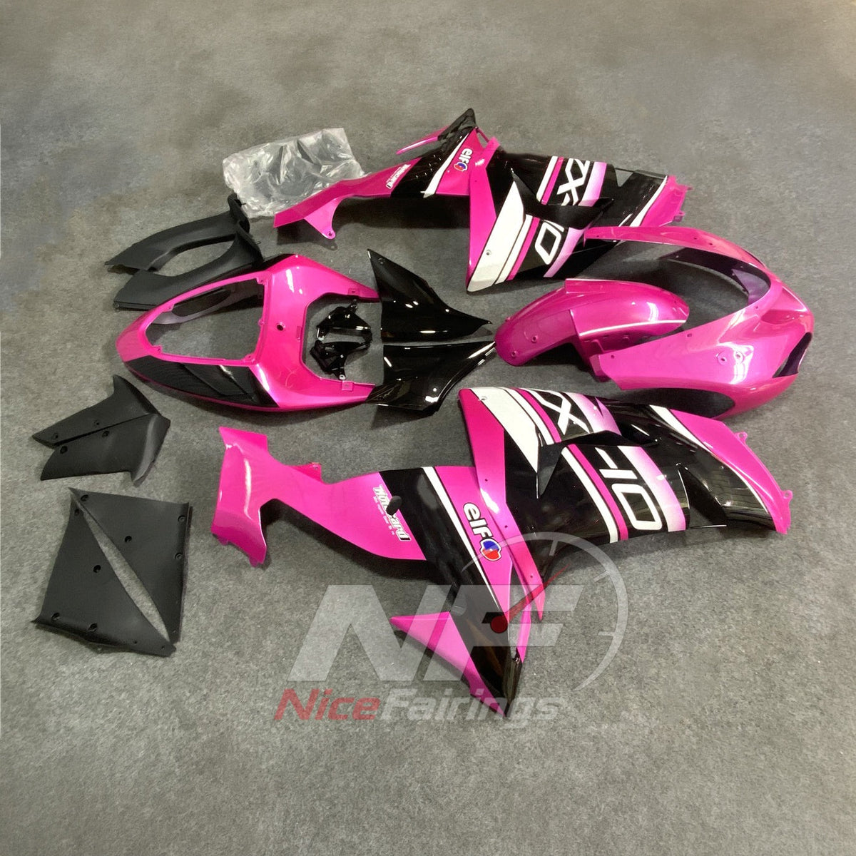 Fairings Kit Fits 2006-2007 KAWASAKI ZX10R - Custom-Painted ABS Plastic | NiceFairings - side angle image