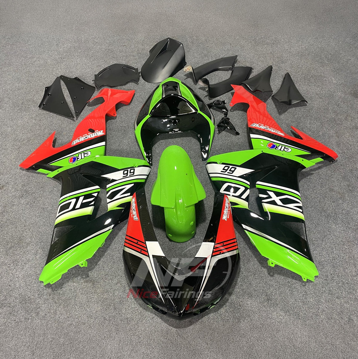 Aftermarket Fairing Kit Fits 2006-2007 KAWASAKI ZX10R - ABS Plastic Cowling | NiceFairings - main product image