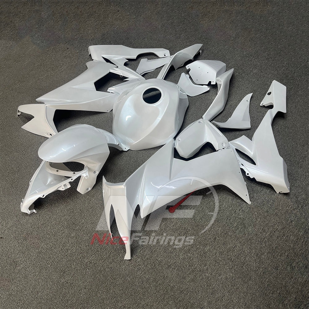 Fairing Kit Fits 2008-2010 KAWASAKI ZX10R - White Injection-Molded ABS | NiceFairings - front angle image