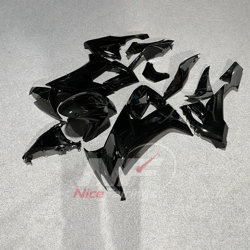 Motorcycle Fairing Kit Fits 2008-2010 KAWASAKI ZX10R - Black ABS Plastic | NiceFairings - front angle image