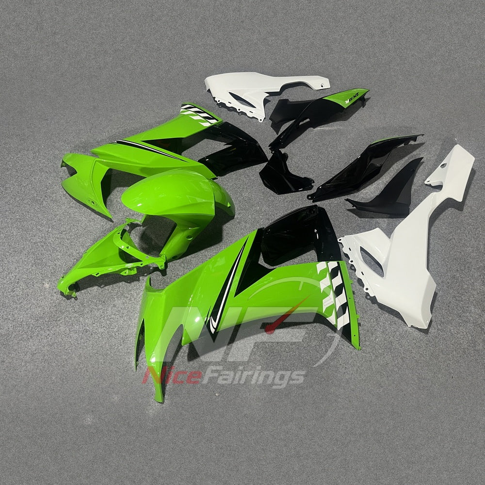 Fairing Kit Fits 2008-2010 KAWASAKI ZX10R - Checker Accents ABS Injection | NiceFairings - front angle image