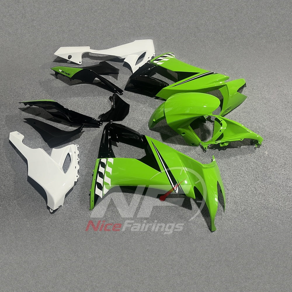 Fairing Kit Fits 2008-2010 KAWASAKI ZX10R - Checker Accents ABS Injection | NiceFairings - side angle image