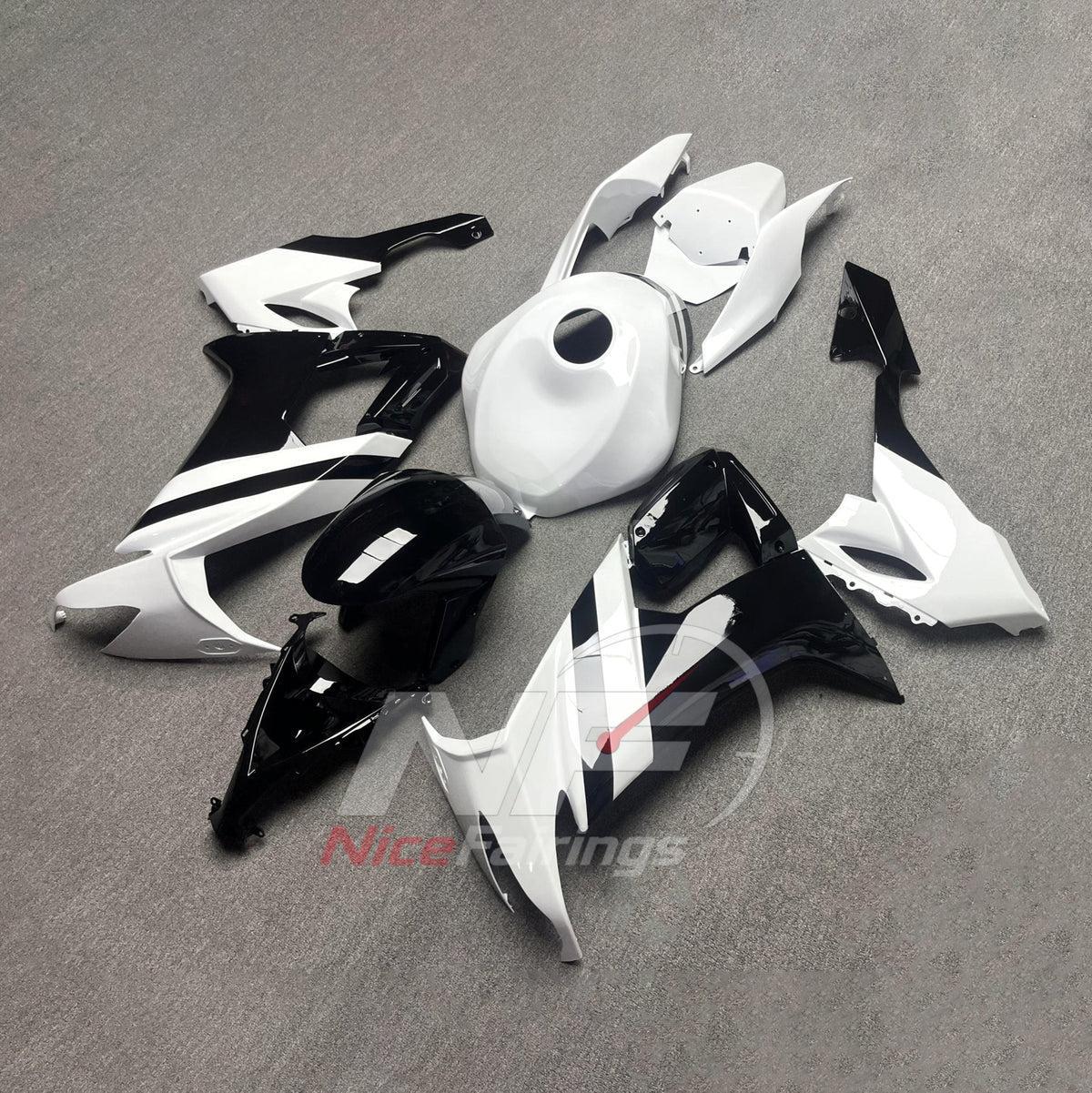 Fairing Kit Fits 2008-2010 KAWASAKI ZX10R - Sweeping Stripes ABS Bodywork | NiceFairings - front angle image
