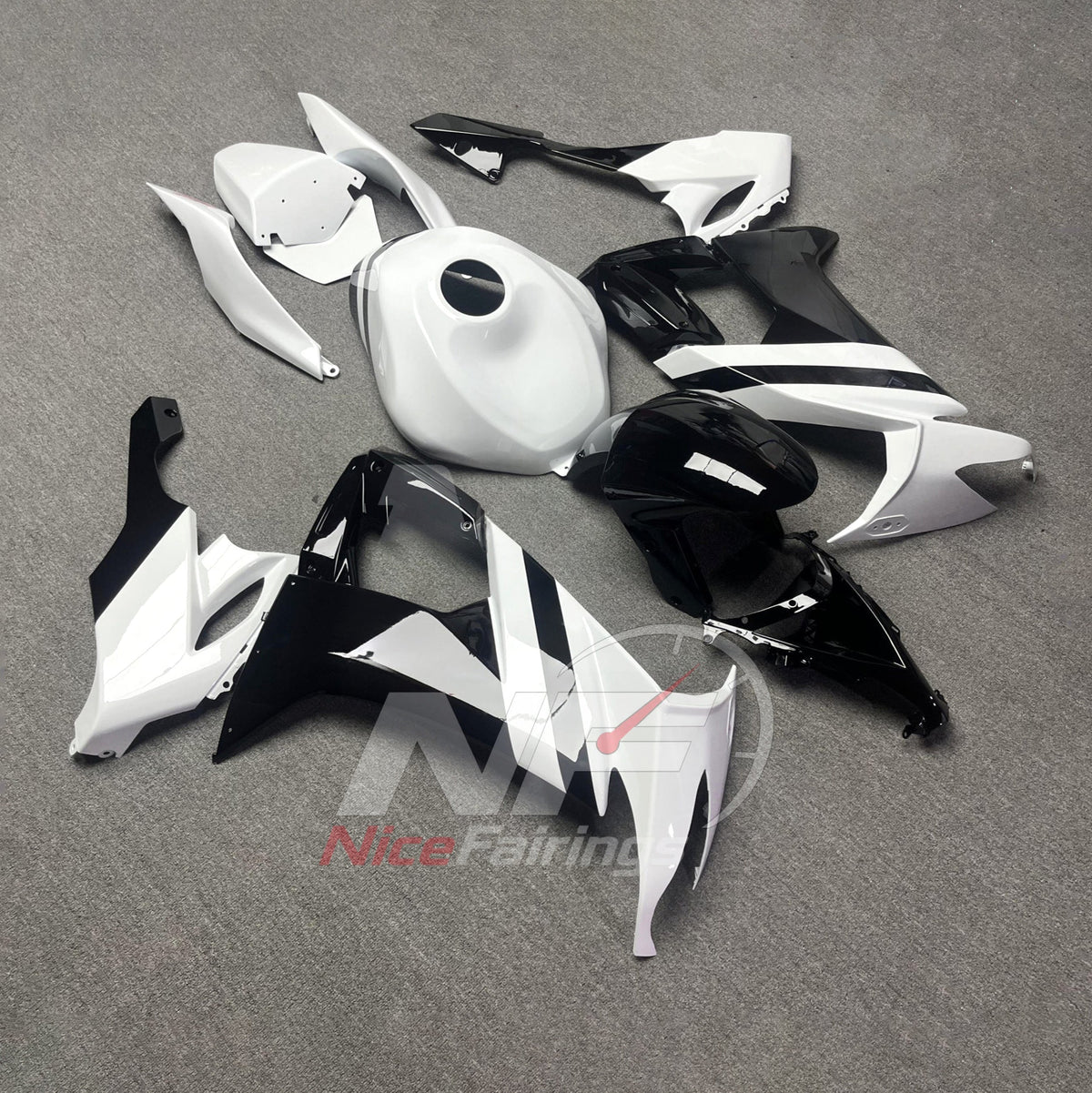 Fairing Kit Fits 2008-2010 KAWASAKI ZX10R - Sweeping Stripes ABS Bodywork | NiceFairings - side angle image