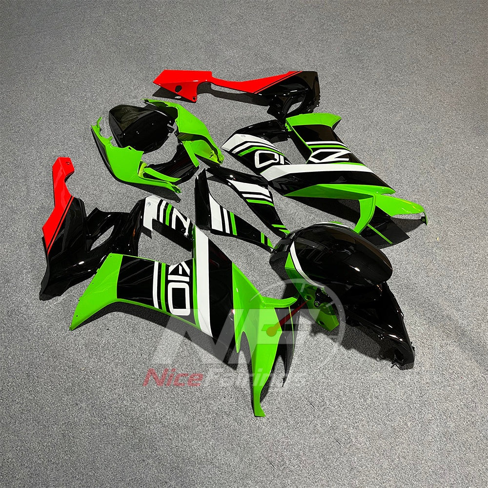Fairing Kit Fits 2008-2010 KAWASAKI ZX10R - Angular Lettering ABS Plastic | NiceFairings - front angle image