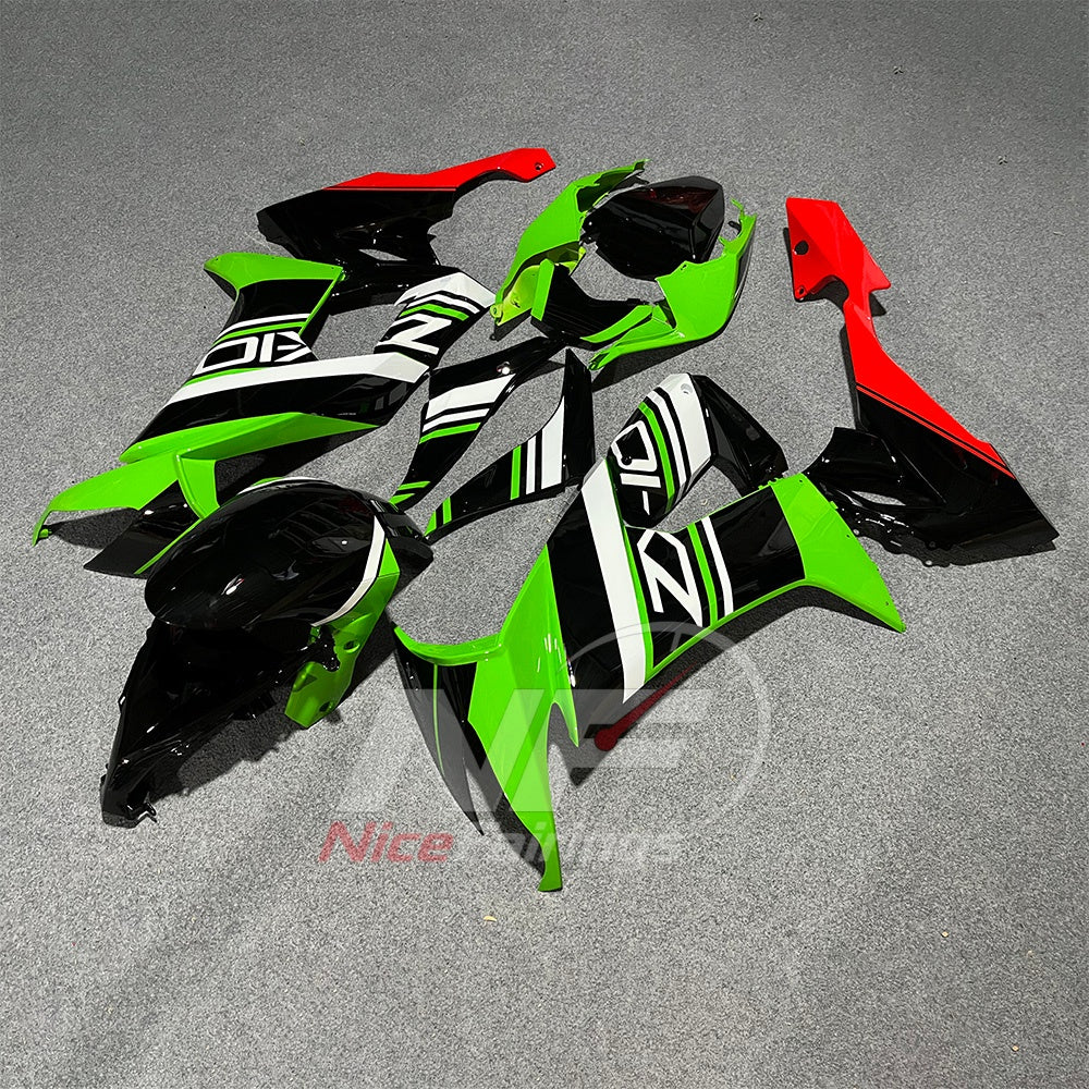 Fairing Kit Fits 2008-2010 KAWASAKI ZX10R - Angular Lettering ABS Plastic | NiceFairings - side angle image