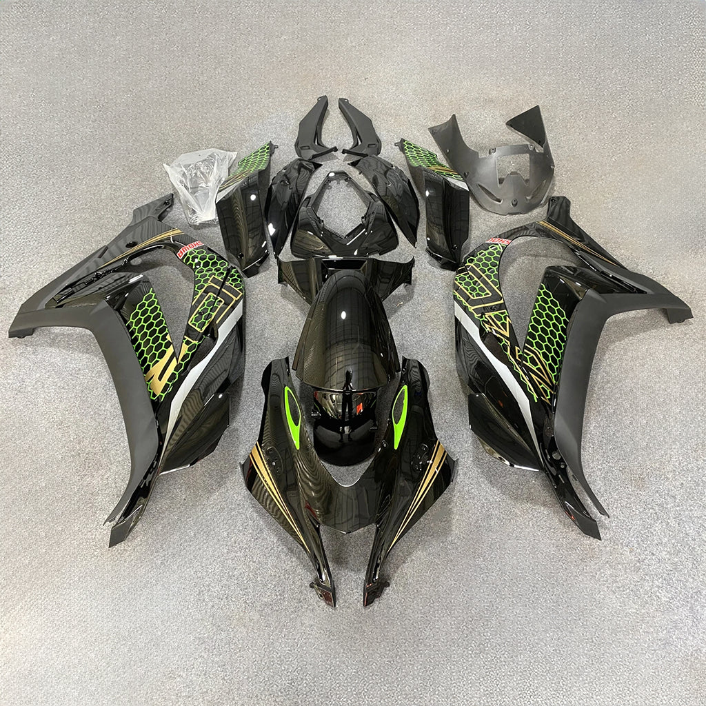 For Kawasaki ZX10R 2016-2020 Bodywork Carbon Fiber Custom Painted UV Protective Glos Fairings Kit | NiceFairings - paint design NO.1 option image