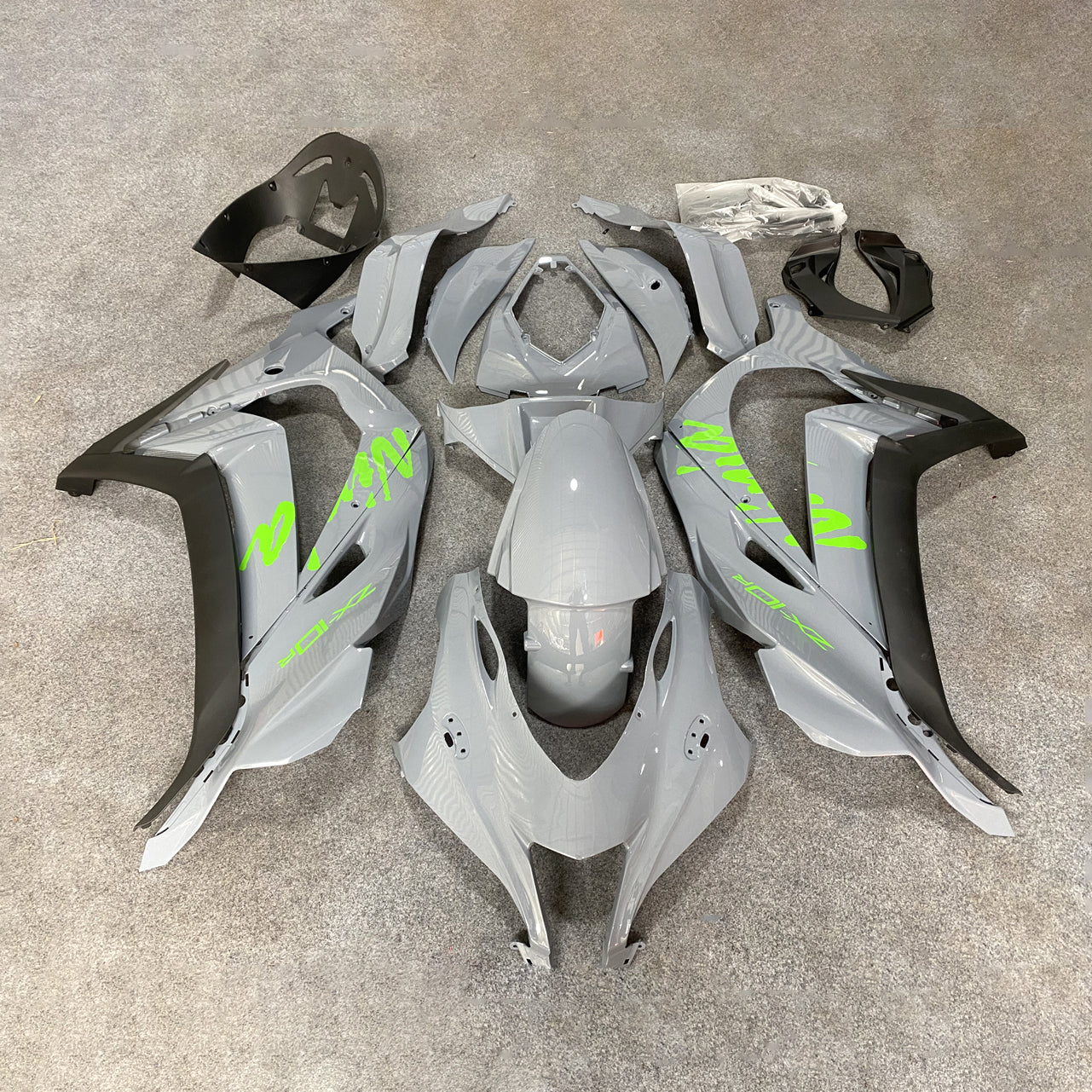 For Kawasaki ZX10R 2016-2020 Aftermarket Carbon Fiber Hydro Dipped Custom Color Pain Fairings Kit | NiceFairings - paint design NO.9 option image