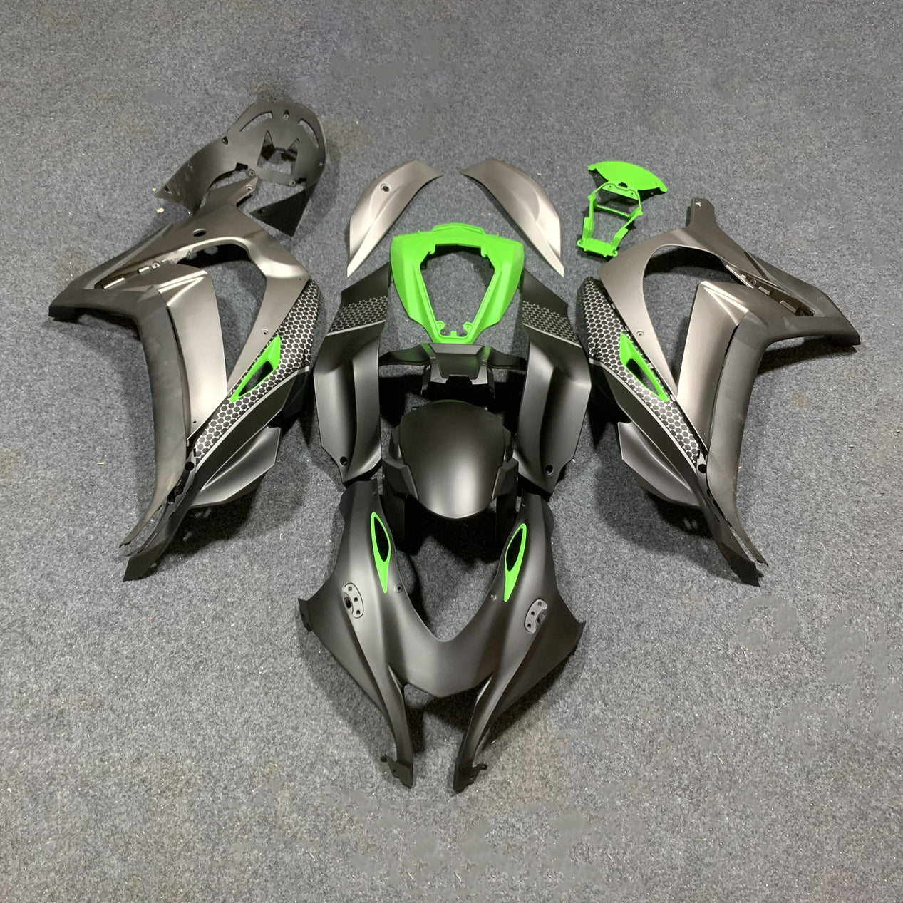 For Kawasaki ZX10R 2016-2020 2020 Carbon Fiber Look With Tank Cover Custom Painted 1 Fairings Kit | NiceFairings - paint design NO.9 option image