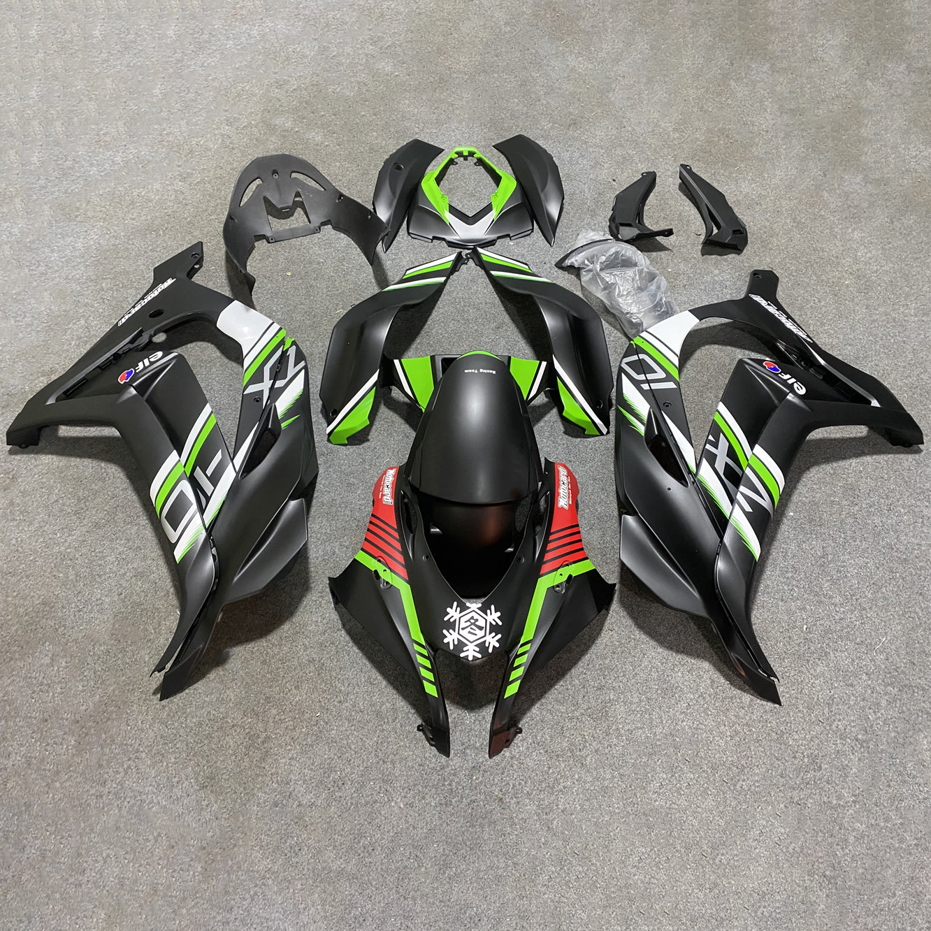 For Kawasaki ZX10R 2016-2020 2020 Carbon Fiber Street Custom Painted Any Color Pre-d Fairings Kit | NiceFairings - paint design NO.8 option image