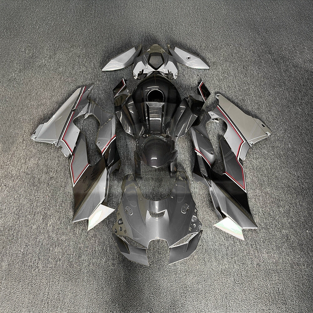 For Kawasaki ZX10R 2021-2026 17-26 Carbon Fiber Pattern Aftermarket 100% Fit Fairings Kit | NiceFairings - paint design NO.4 option image