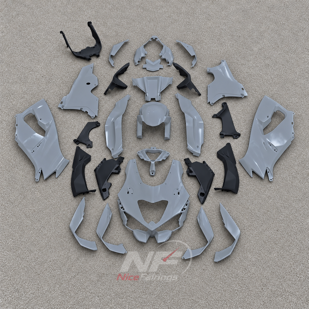 Injection-Molded Fairing Kit Fits 2026-2027 KAWASAKI ZX10R - ABS Plastic Bodywork - Cyan | NiceFairings - paint design NO.2 option image