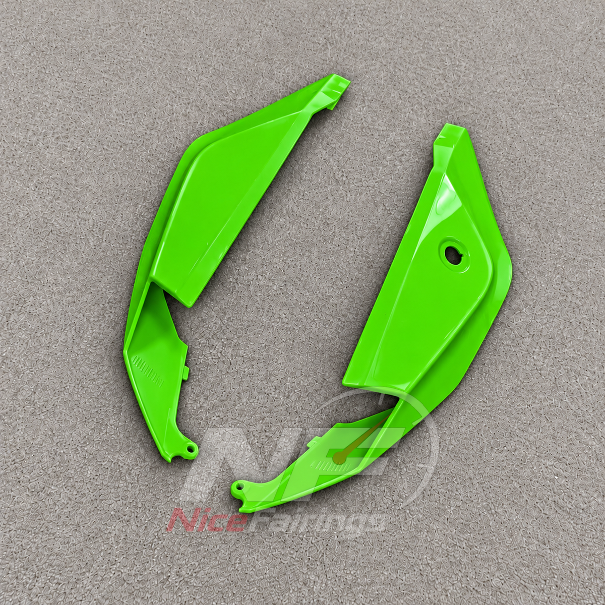 Replacement Fairings Fit 2026-2027 KAWASAKI ZX10R - Custom-Painted ABS Bodywork - Lime Green White Charcoal | NiceFairings - side angle image