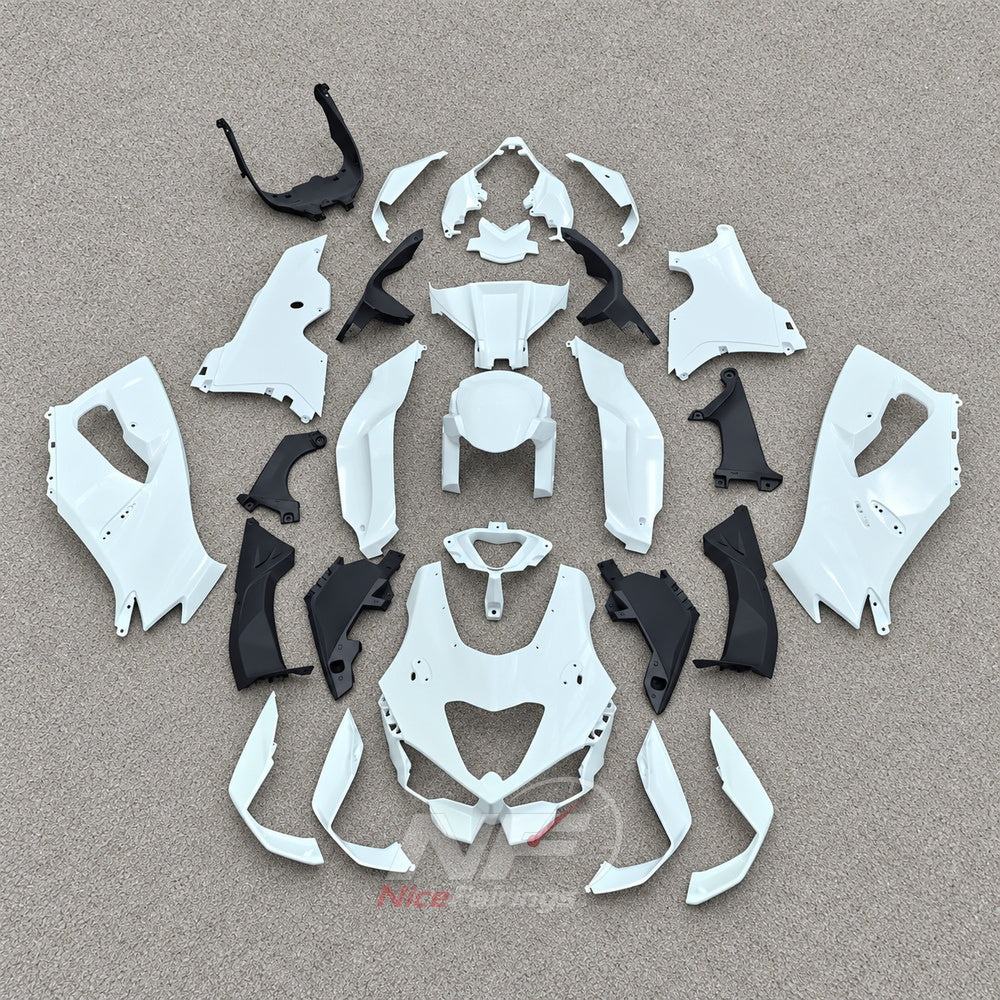 Injection-Molded Fairing Kit Fits 2026-2027 KAWASAKI ZX10R - ABS Plastic Bodywork - White Black | NiceFairings - main product image