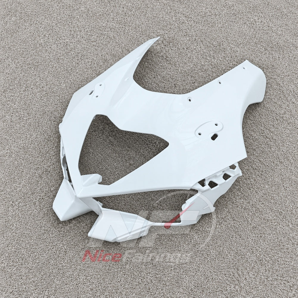 Injection-Molded Fairing Kit Fits 2026-2027 KAWASAKI ZX10R - ABS Plastic Bodywork - White Black | NiceFairings - front angle image