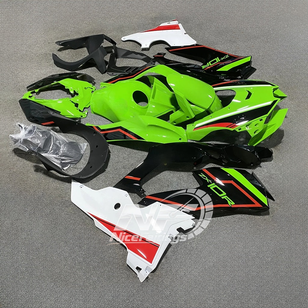 For Kawasaki ZX10R 2021-2026 Pre-Drilled Motorbike Cowl Front Bodywork Sets Shell Fr Fairings Kit | NiceFairings - side angle image