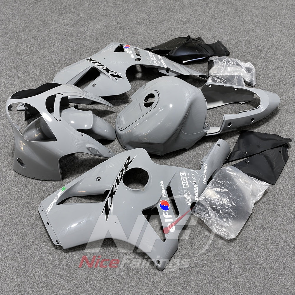 Fairing Kit Fits 2000-2001 KAWASAKI Ninja ZX-12R - ABS Plastic Bodywork - White Black | NiceFairings - side angle image