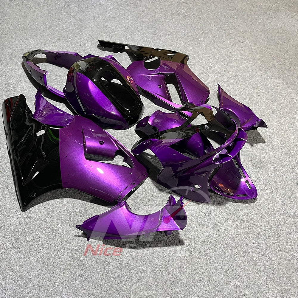 Aftermarket Fairing Kit Fits 2002-2005 KAWASAKI Ninja ZX-12R - ABS Plastic Bodywork - Purple Black | NiceFairings - front angle image