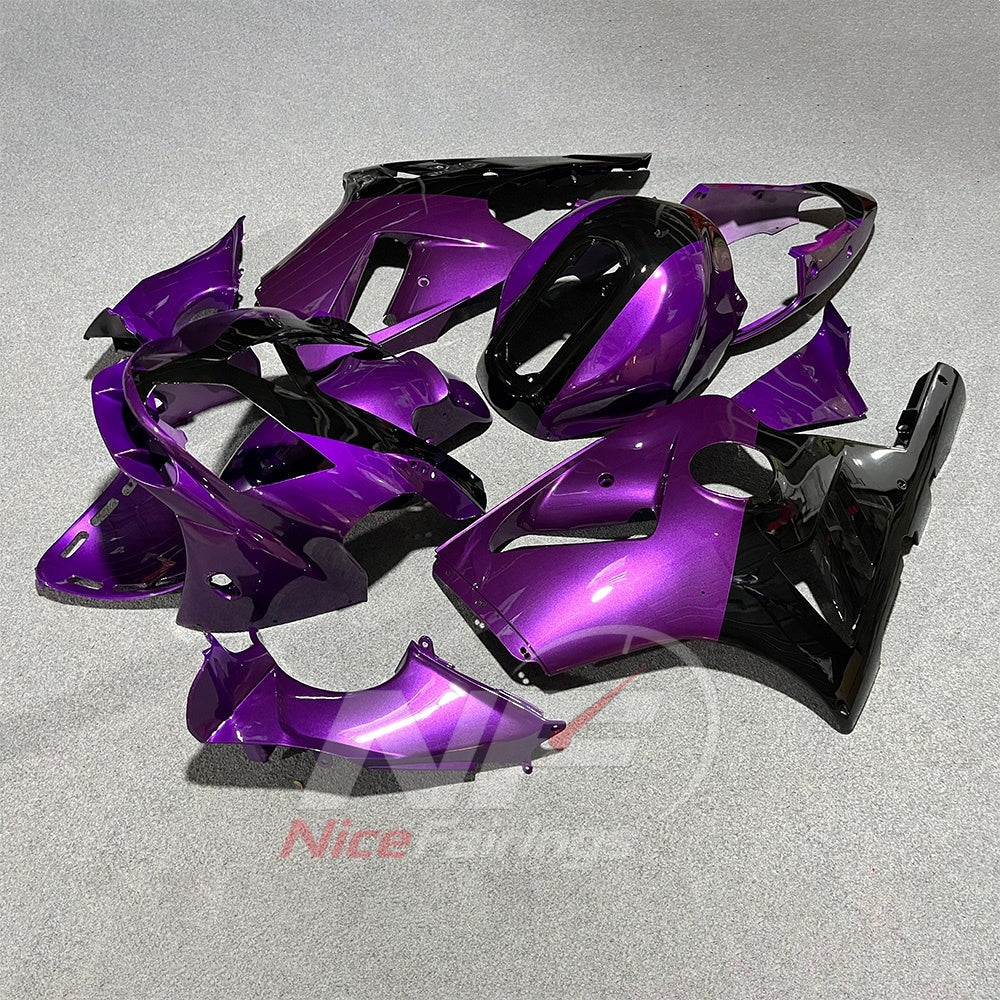 Aftermarket Fairing Kit Fits 2002-2005 KAWASAKI Ninja ZX-12R - ABS Plastic Bodywork - Purple Black | NiceFairings - side angle image