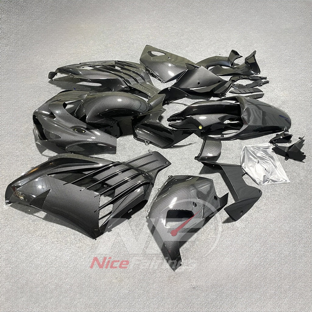 ABS Plastic Fairing Kit Fits 2012-2025 KAWASAKI Ninja ZX-14R / ZZR1400 - Graphite Gray Black Bodywork | NiceFairings - front angle image