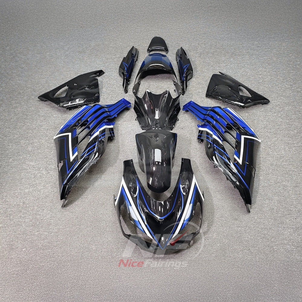 Custom Fairings Fit 2012-2025 KAWASAKI Ninja ZX-14R / ZZR1400 - ABS Plastic Bodywork - Gold Black | NiceFairings - paint design NO.5 option image