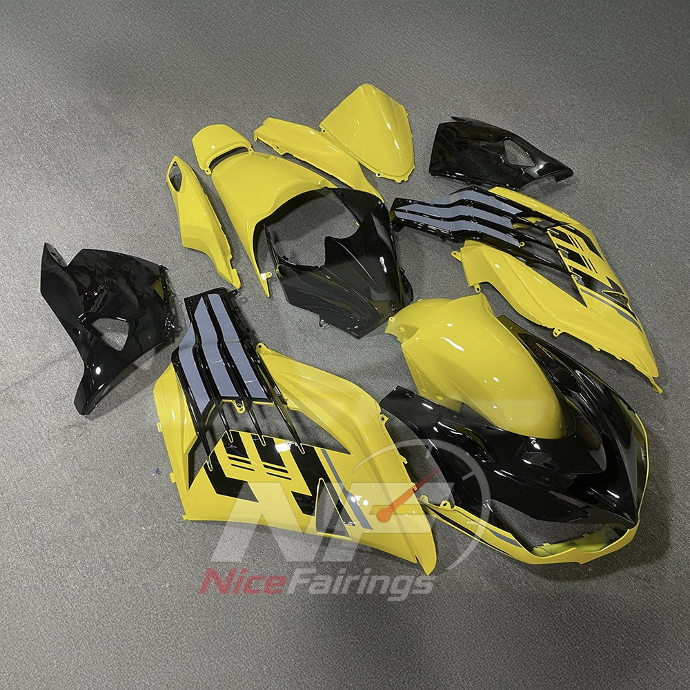 Replacement Fairings Fit 2012-2025 KAWASAKI Ninja ZX-14R / ZZR1400 - ABS Plastic Bodywork - Yellow Black | NiceFairings - front angle image