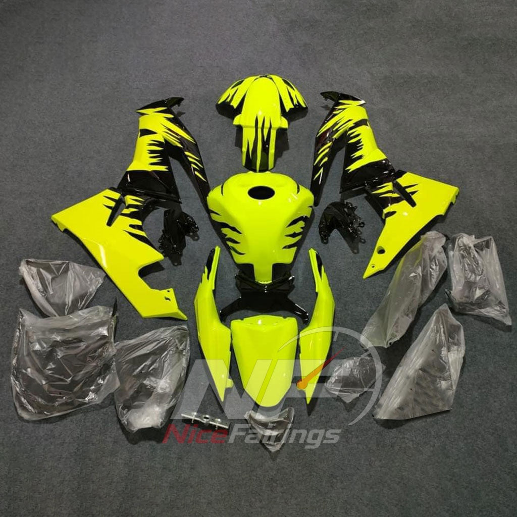 Kawasaki ZX6R 2009-2012 - Yellow jagged-print kit - paint design NO.2 option image