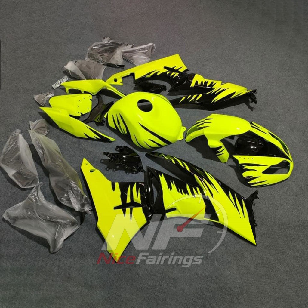 Fairings Kit Fits 2009-2012 KAWASAKI ZX6R - ABS Bodywork - Yellow | NiceFairings - front angle image