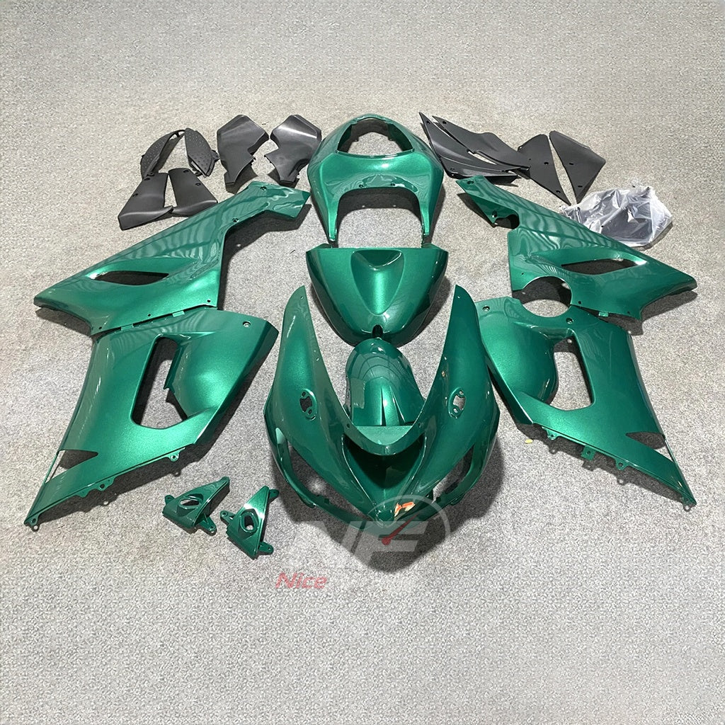 Kawasaki ZX6R 2005-2006 Teal bodywork - front view