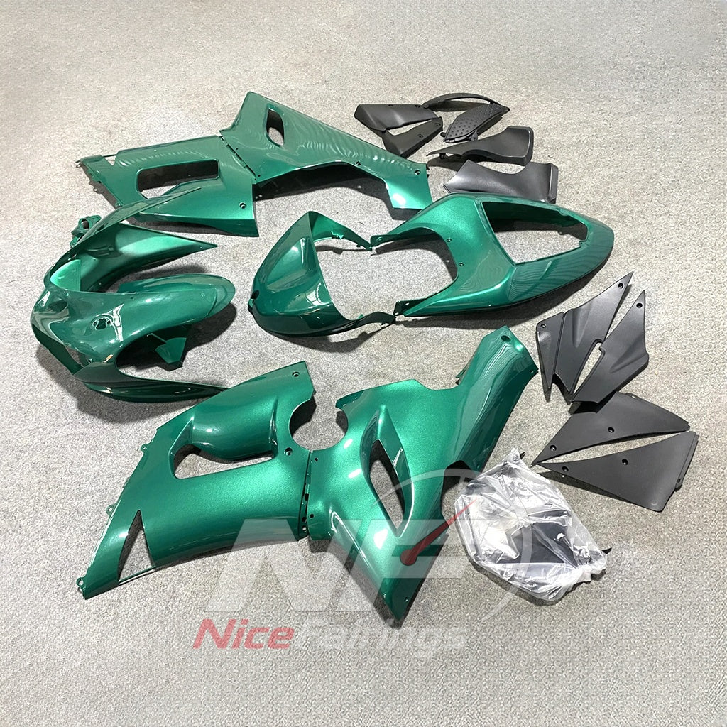 Kawasaki ZX6R 2005-2006 Teal bodywork - angled view