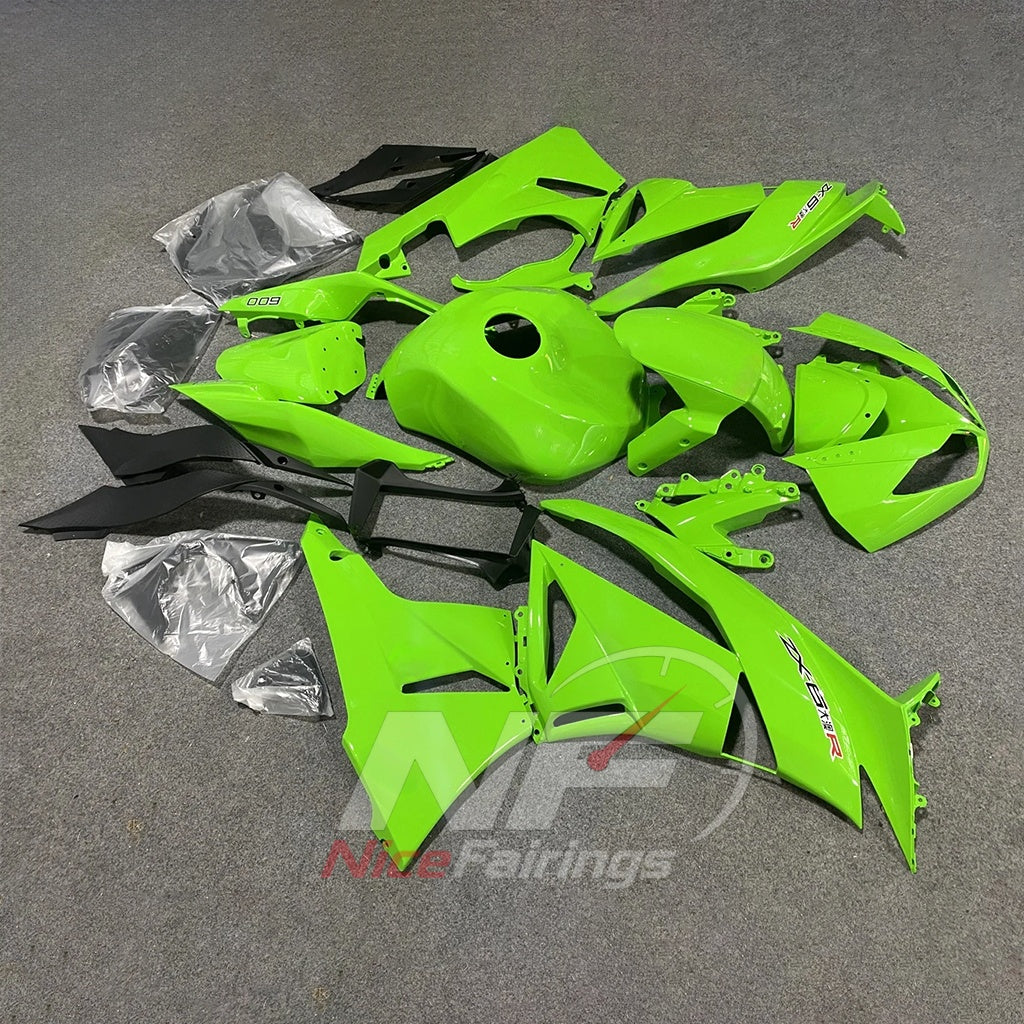 Aftermarket Fairing Kit Fits 2009-2012 KAWASAKI ZX6R - ABS Injection - Green | NiceFairings - front angle image
