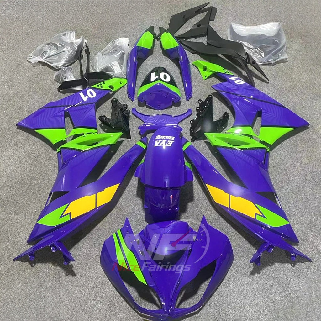 Kawasaki ZX6R 2009-2012 - Purple-green panels - paint design NO.2 option image