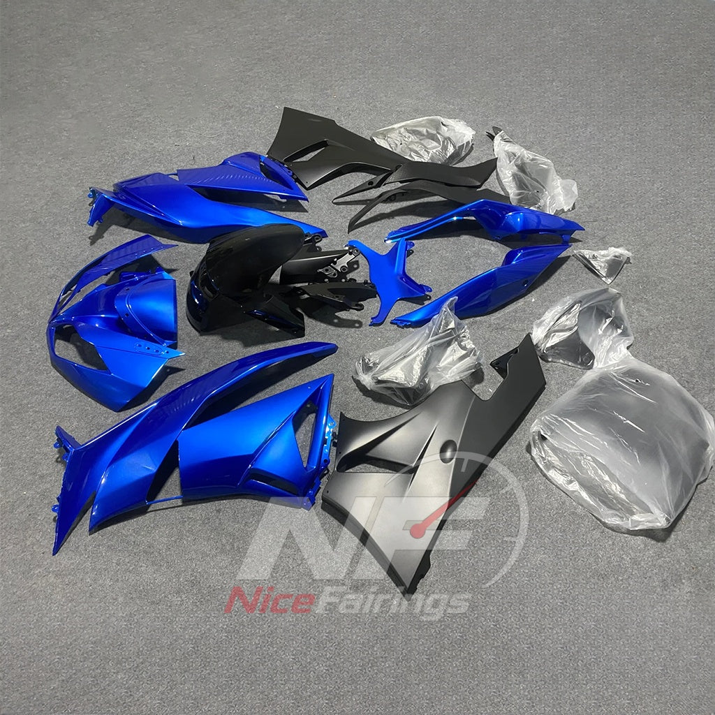 Aftermarket Fairing Kit Fits 2009-2012 KAWASAKI ZX6R - ABS Bodywork - Blue | NiceFairings - side angle image