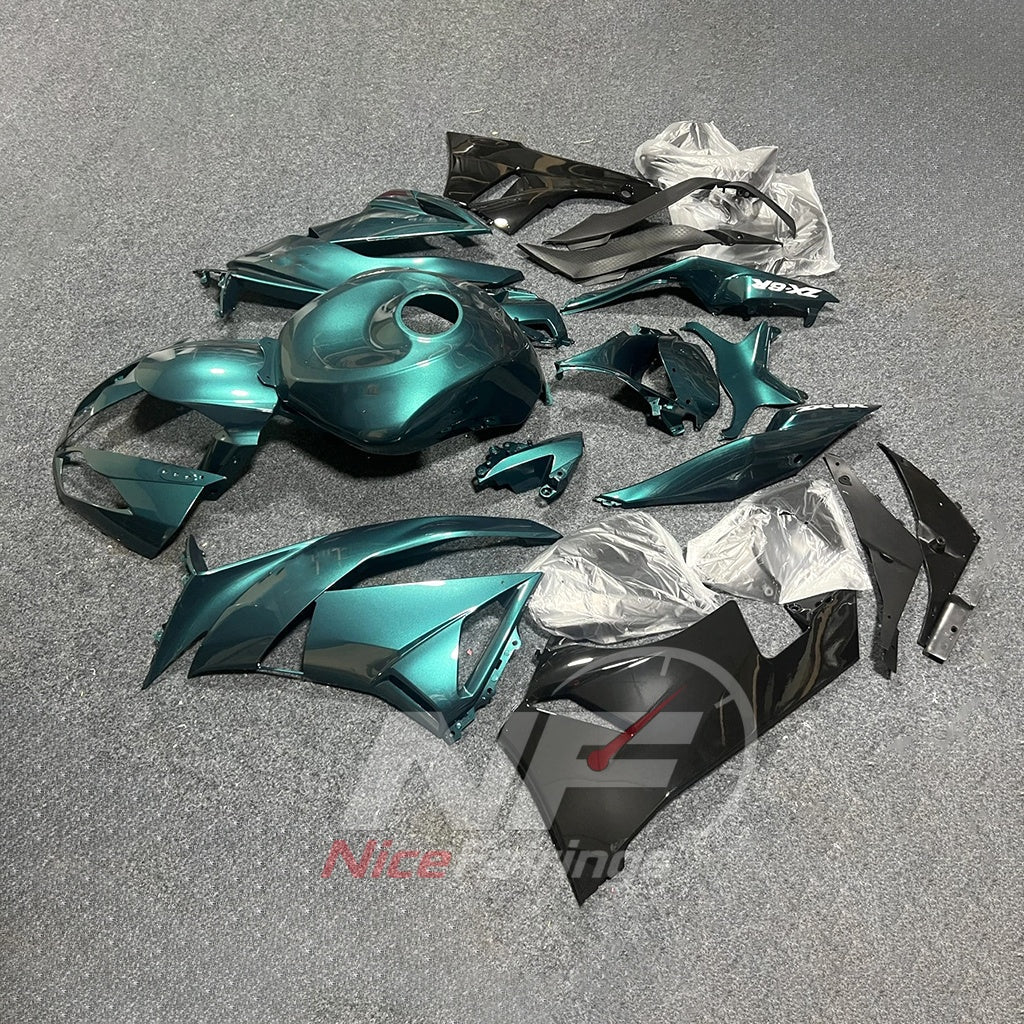 Custom Fairings Fit 2009-2012 KAWASAKI ZX6R - ABS Plastic - Teal | NiceFairings - front angle image