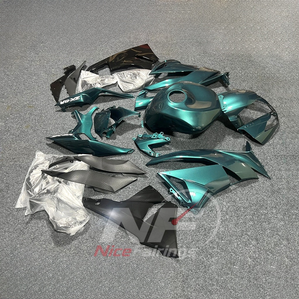 Custom Fairings Fit 2009-2012 KAWASAKI ZX6R - ABS Plastic - Teal | NiceFairings - side angle image