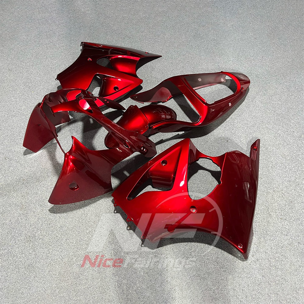 Kawasaki ZX6R 2000-2002 Deep red plain bodywork - angled view