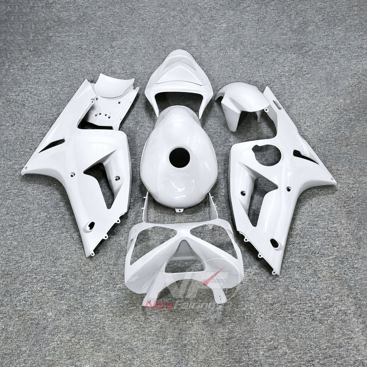 Kawasaki ZX6R 2003-2004 Solid white bodywork - front view