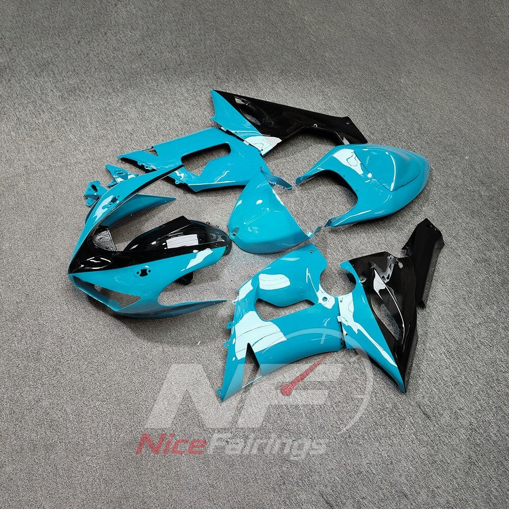 Kawasaki ZX6R 2005-2006 Turquoise black sections - angled view