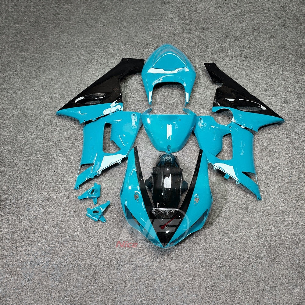 Kawasaki ZX6R 2005-2006 Turquoise black sections - front view