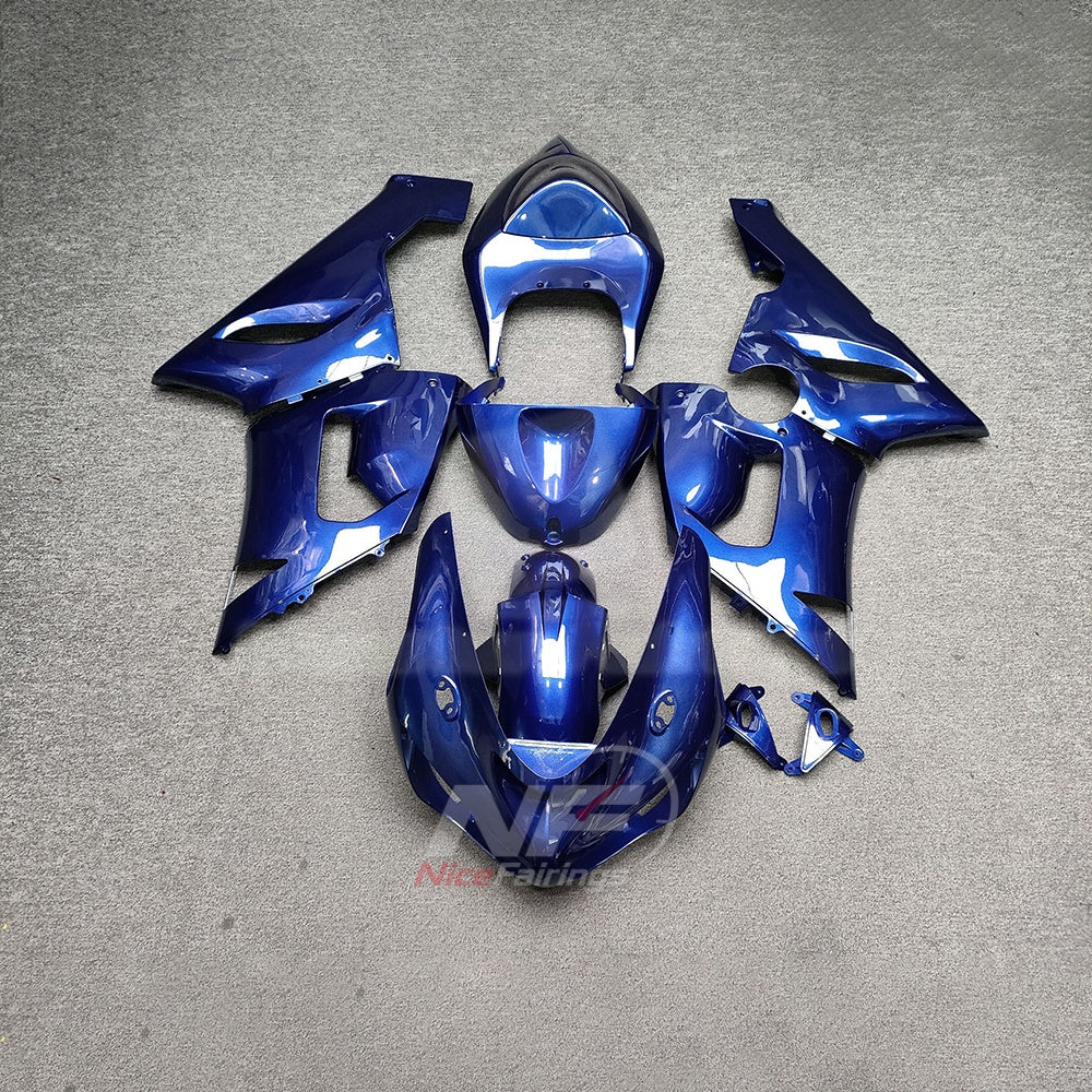 Kawasaki ZX6R 2005-2006 Deep blue bodywork - front view