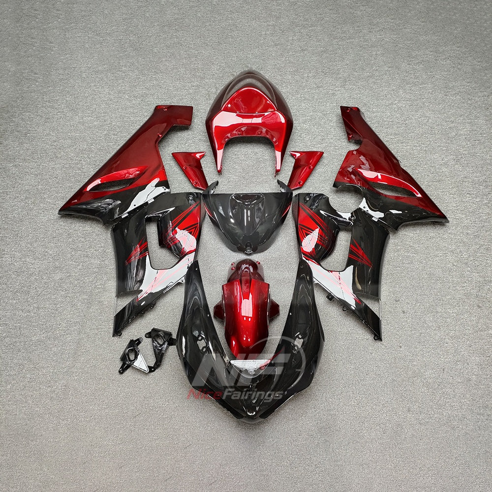 Kawasaki ZX6R 2005-2006 Red black bodywork - front view