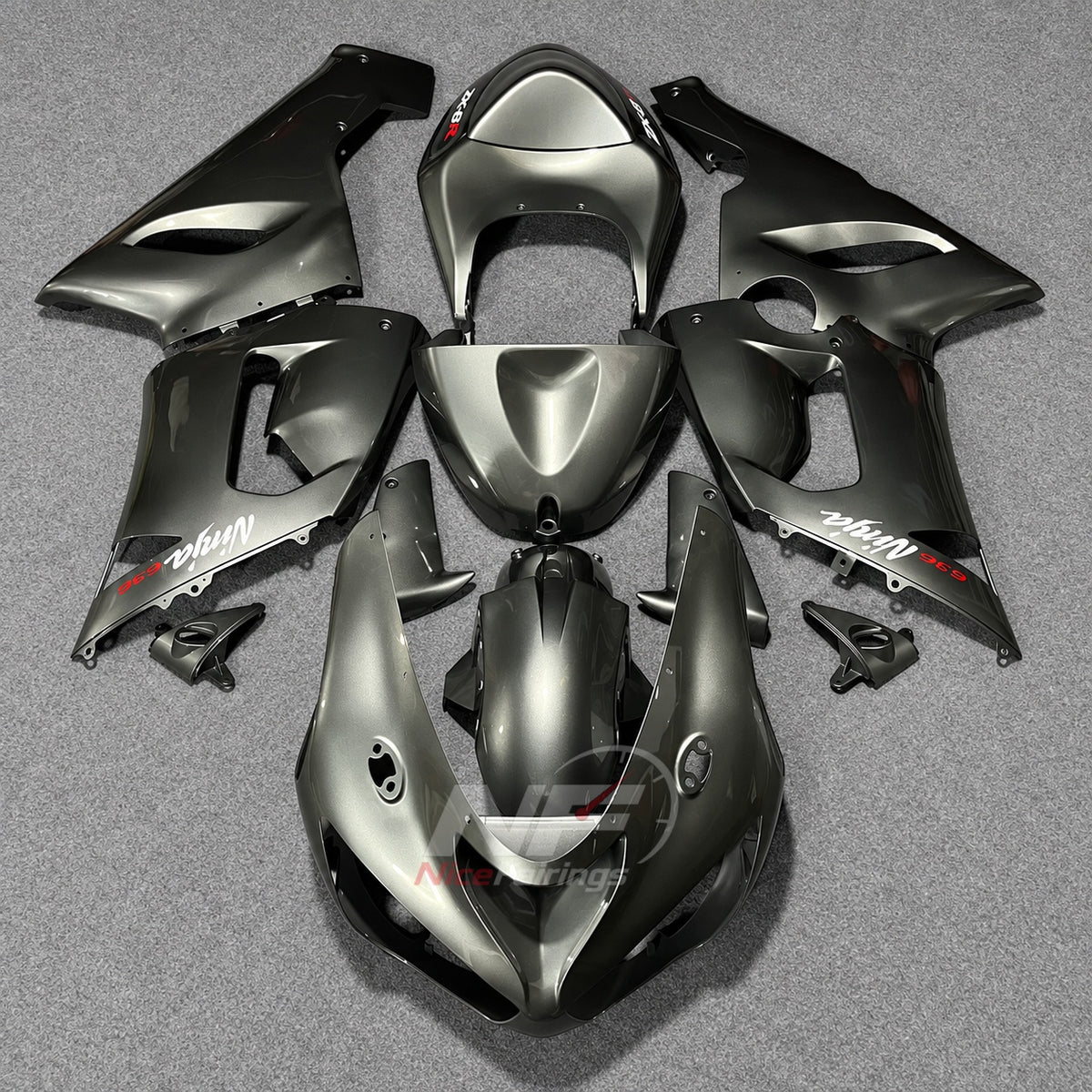 Kawasaki ZX6R 2005-2006 Metallic gray panels - front view