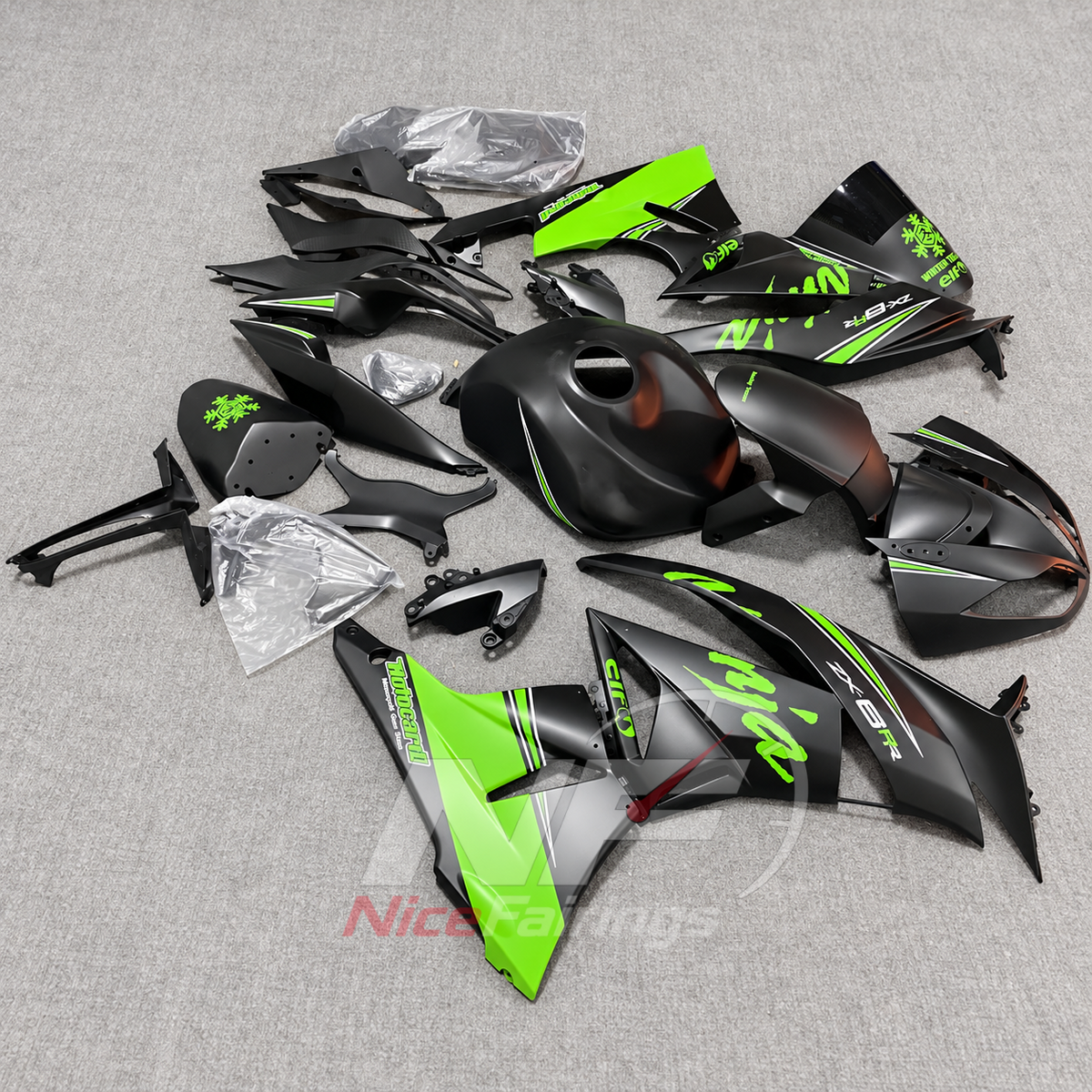 Motorcycle Fairing Kit Fits 2009-2012 KAWASAKI ZX6R - ABS Plastic Bodywork | NiceFairings - front angle image