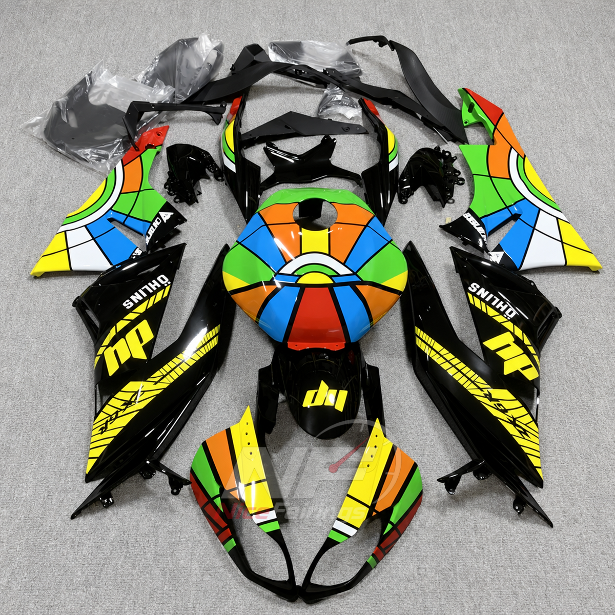 Kawasaki ZX6R 2009-2012 - Multicolor block design - paint design NO.5 option image