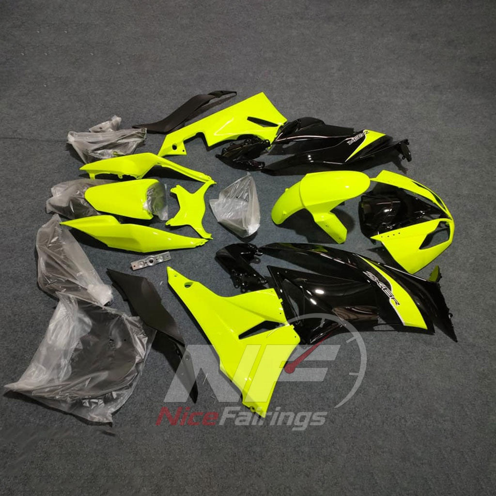 Custom Fairings Fit 2009-2012 KAWASAKI ZX6R - ABS Injection - Yellow | NiceFairings - side angle image