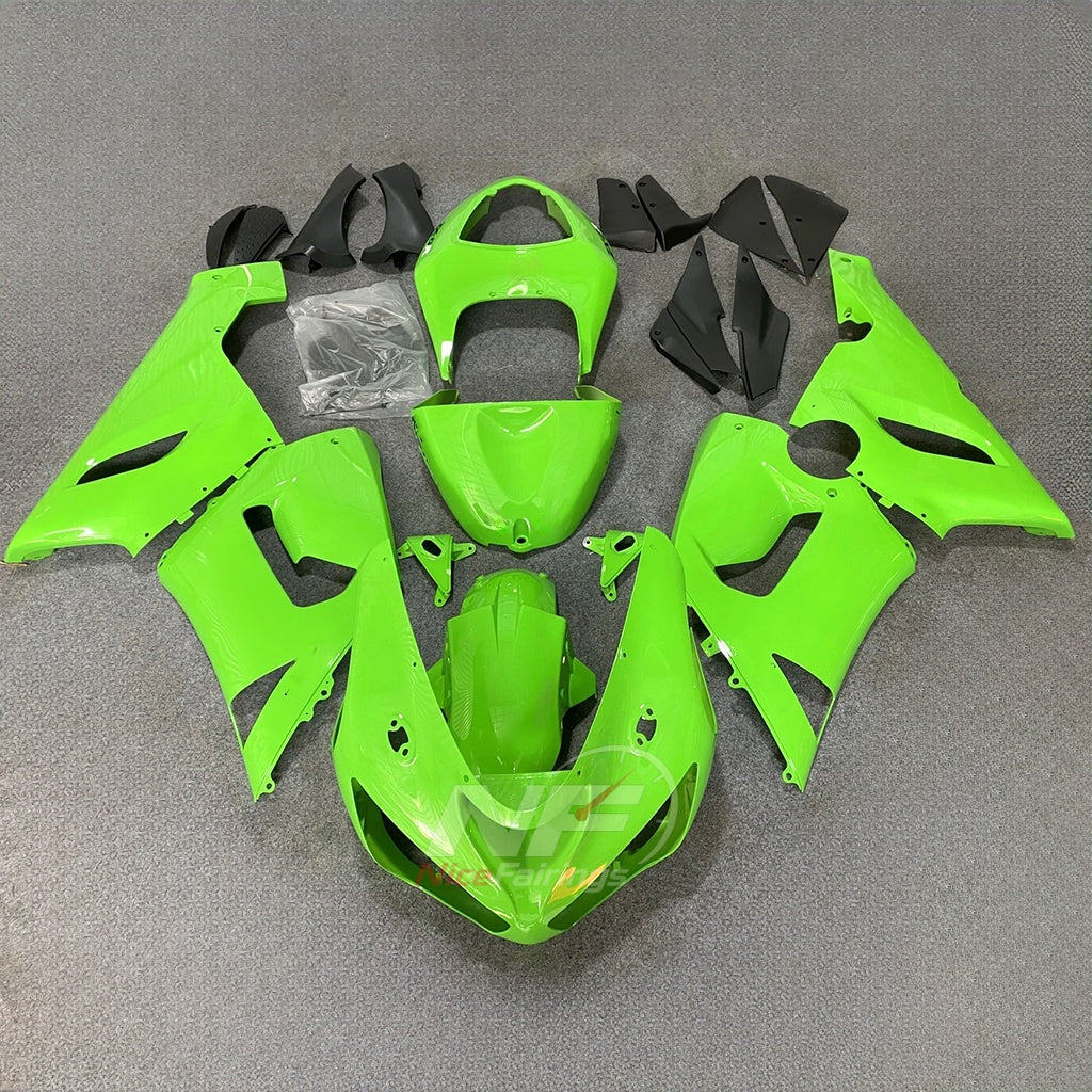 Kawasaki ZX6R 2005-2006 Plain green bodywork - front view