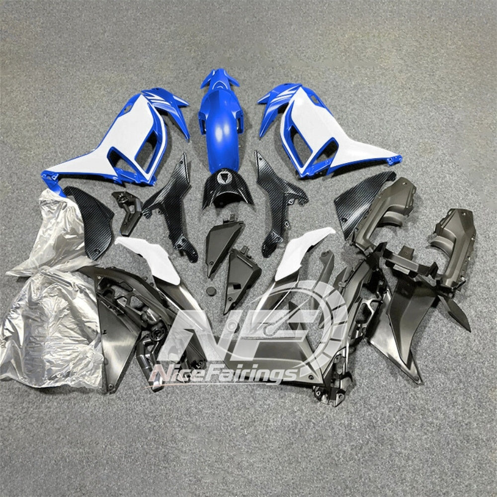 For KAWASAKI Ninja 650 ER-6F 2020-2026 Blue Black Injection Molded Fairing Kit Bodywork Set | NiceFairings - front angle image