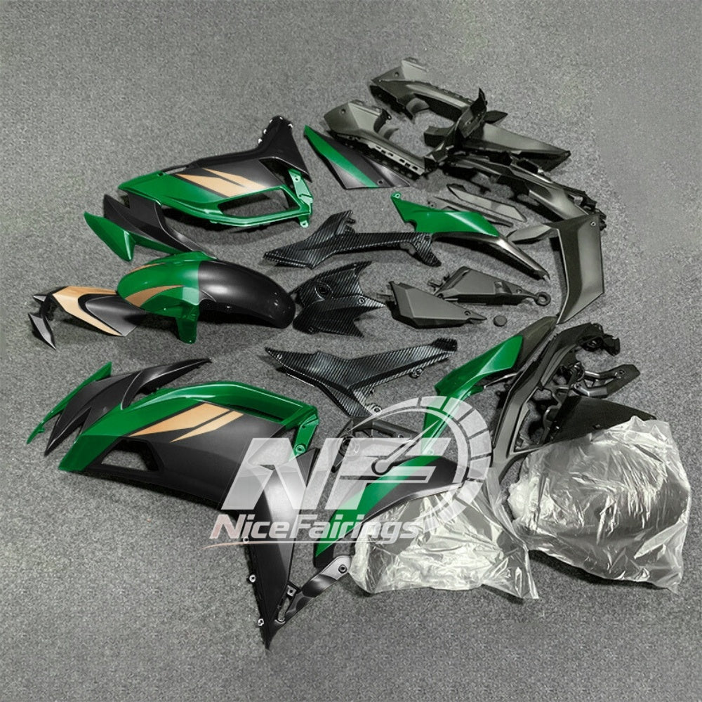 For KAWASAKI Ninja 650 ER-6F 2020-2026 Green Black Aftermarket ABS Fairing Kit Full Bodywork | NiceFairings - front angle image
