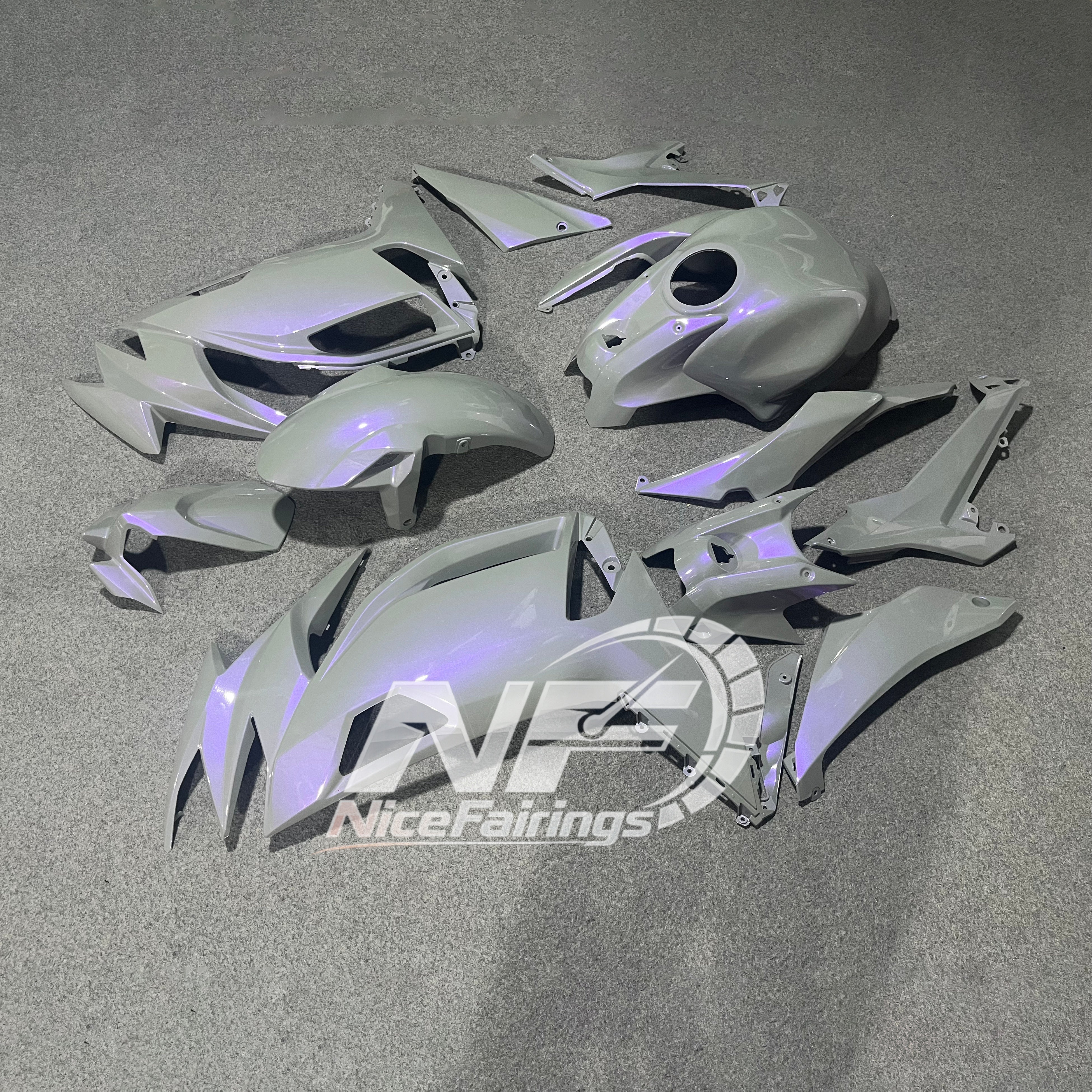 For KAWASAKI Ninja 650 ER-6F 2020-2026 Blue Black Injection Molded Fairing Kit Bodywork Set | NiceFairings - front angle image